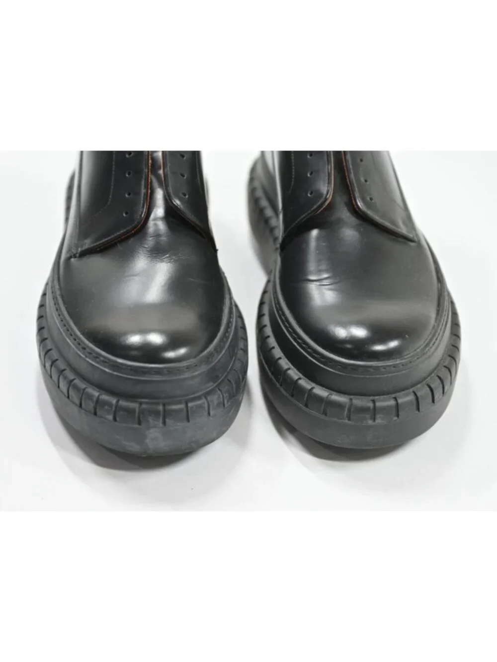 Acne Studios Hover Derby Leather Boots in Black